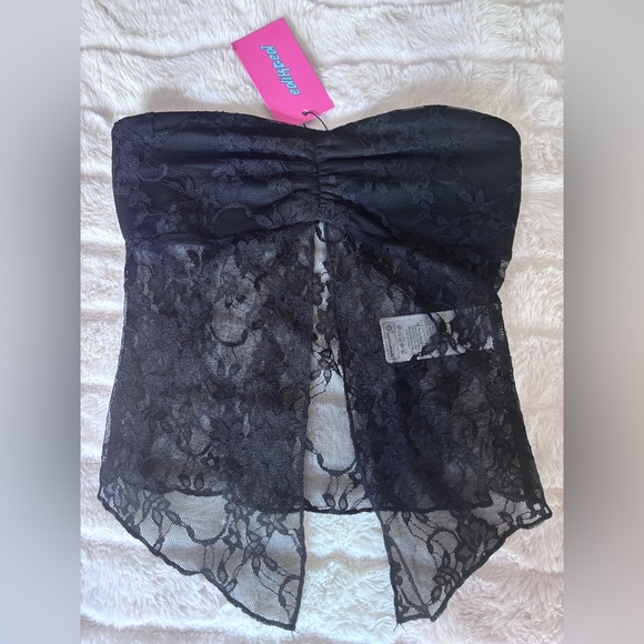 Edikted Tops - Edikted Black Lace Bandeau Top